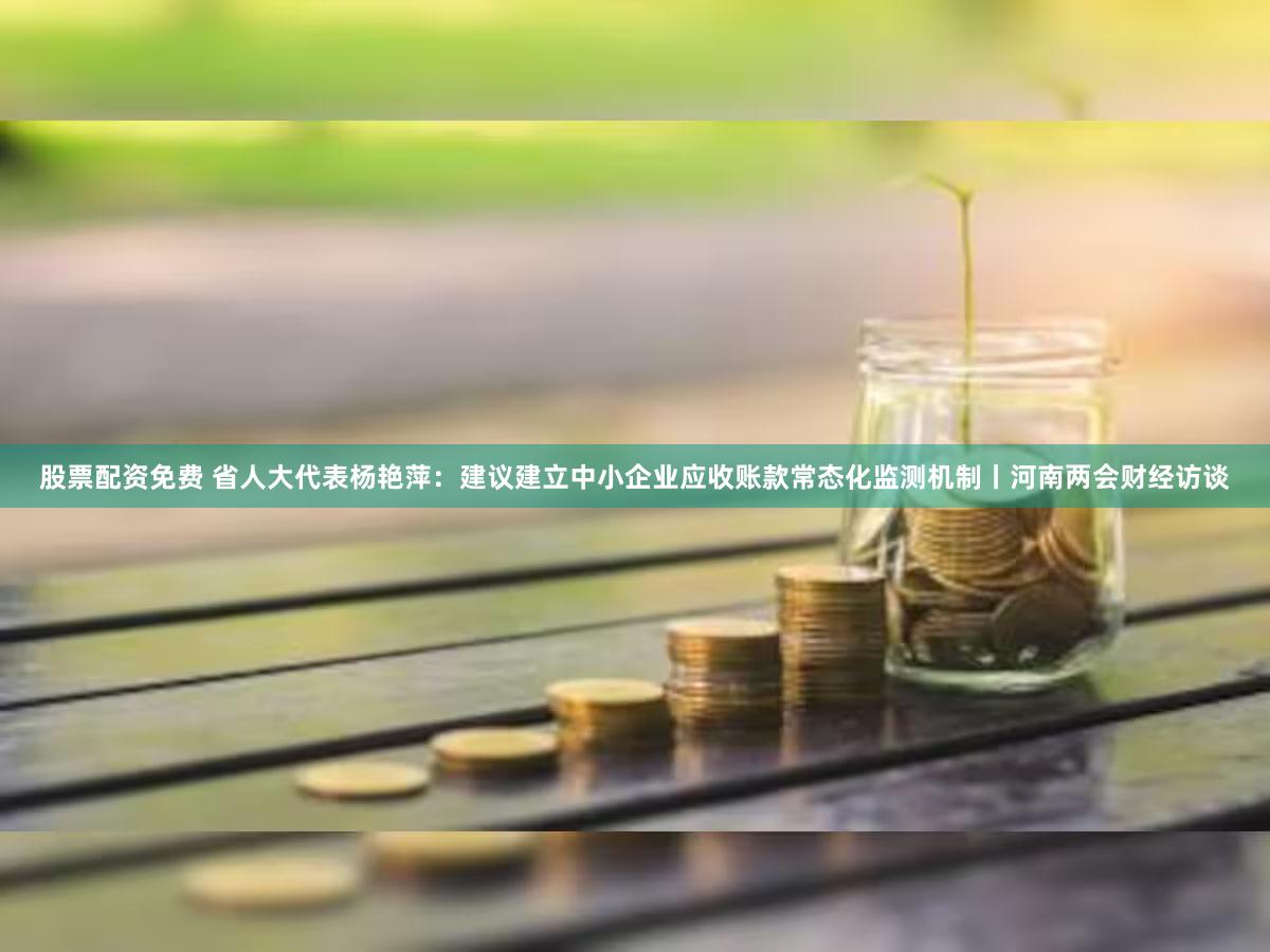 股票配资免费 省人大代表杨艳萍：建议建立中小企业应收账款常态化监测机制丨河南两会财经访谈