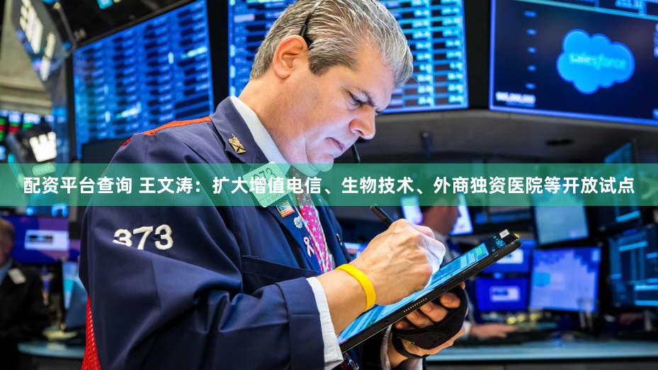 配资平台查询 王文涛:扩大增值电信、生物技术、外商独资医院等开放试点