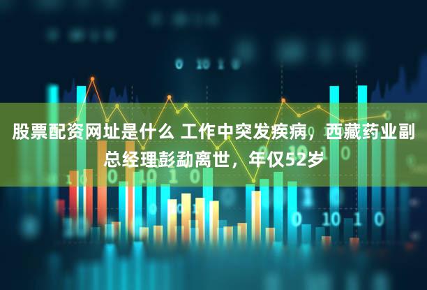 股票配资网址是什么 工作中突发疾病，西藏药业副总经理彭勐离世，年仅52岁